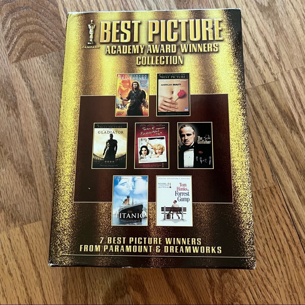 EUC Box Set of 7 Best Picture Winners DVDs (Godfather/Titanic/Forrest Gump)